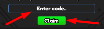 The code redeeming interface in Anime Gods Simulator