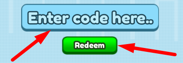 The code redeeming interface in My City Tycoon