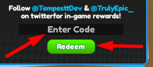 The code redeeming interface in Noob Idle Simulator