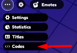 The Codes button in Anime Defenders