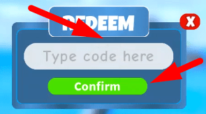 The code redeeming interface in Boat Empire Tycoon