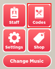 Fast Food Tycoon codes button