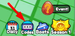 The Codes button in Aqua Racer