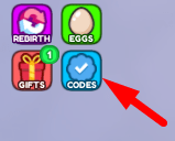 The Codes button in Pull Up Legends