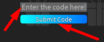 The code redeeming interface in Obby Tycoon