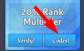 The Codes button in Swordmaster Simulator