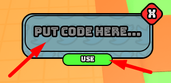 The code redeeming interface in Merge Warriors Simulator