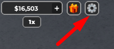 The Settings icon in Dealership Tycoon