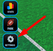 The Settings button in Football Legends