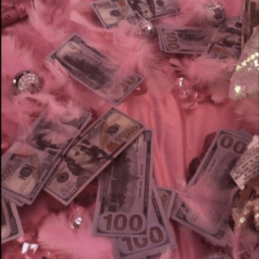 Pink money aesthetic glam glitter rich