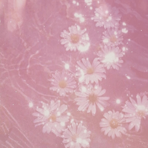 Pink water flowers aesthetic glam glittery pretty