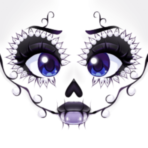 Purple Spooky Face