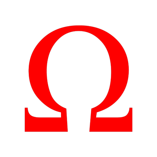 Red Omega Symbol