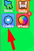 The Codes button in Ball Simulator