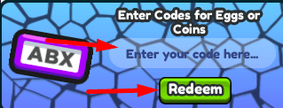 The code redeeming interface in Mythical Lifting Simulator