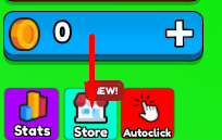 The Store button in Mythical Lifting Simulator