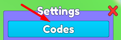 The Codes button in Knife Clicker Simulator