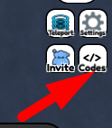 The Codes button in Shape Smasher Simulator