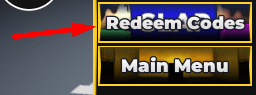 The Redeem Codes button in Slap Fight