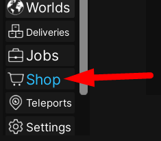 The Shop button in Off-Roading Epic
