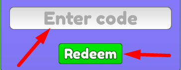 The code redeeming interface in Knife Clicker Simulator