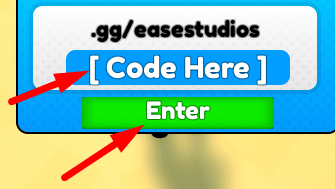 The code redeeming interface in Bubble Gum Legends