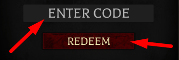 The code redeeming interface in Consume