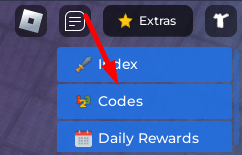 The Codes button in Sword Duels