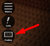 The Codes button in World Tower Defense
