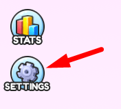 The Settings button in Rarity Factory Tycoon