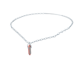 {1.0} Silver Crystal Necklace Ruby