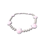 3.0 Kitty Paw Pearls Necklace - White