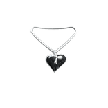[3.0]Black Silver Heart Necklace