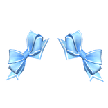 Adorable Double Bows Blue w Stripe