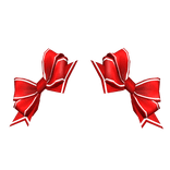 Adorable Double Bows Red w stripe