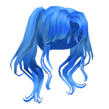 Aesthetic Flowy Anime Pigtails Hair in Blue