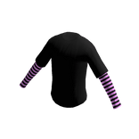 Aesthetic Layered Shirt with Pink Striped Sleeves