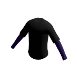 Aesthetic Layered Shirt with Purple Stripe Sleeves