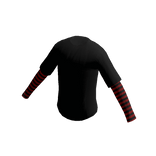 Aesthetic Layered Shirt with Red Striped Sleeves