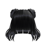 Aesthetic Short Spacebun Hair Black