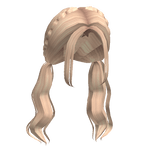 Aesthetic wavy braided pigtails in blonde