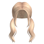 Aesthetic wavy low piggytails in blonde