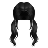 Aesthetic wavy piggytails in black