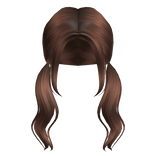 Aesthetic wavy piggytails in brown