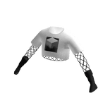 ✅ Aesthetic White emo print net sleeve Halloween