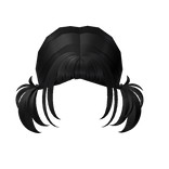 Anime Pigtails with Bangs in Black