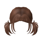 Anime Pigtails with Bangs in Brown