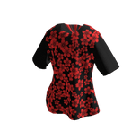 Baggy Black & Red Flowers Tee