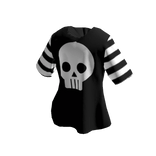 Baggy Striped Goth Skull Tee