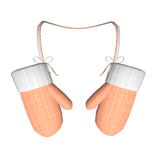 Beige Cute Winter Mittens